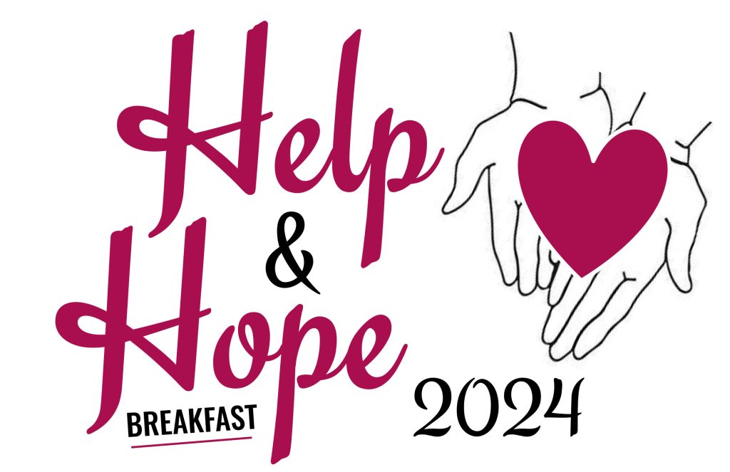 The logo for the Help & Hope Breakfast 2024. The words 